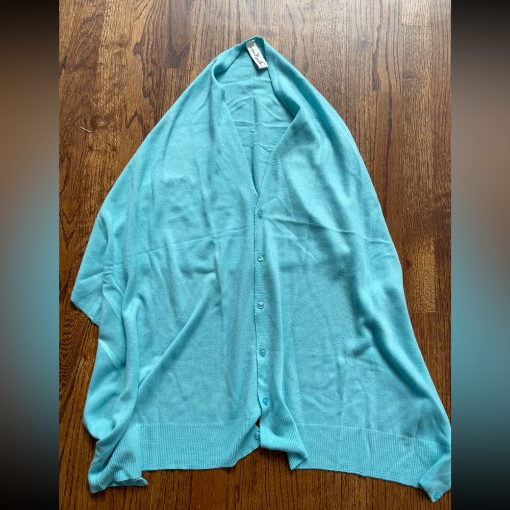 Simply Noelle button scarf NEW without tag turquoise one size